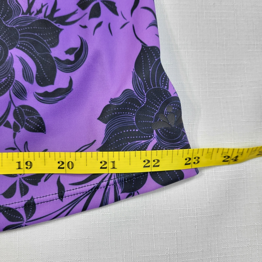 Swimsuits For All Aquabelle Tankini TOP Womens Size 20 Purple Black Floral NWT - Picture 7 of 14